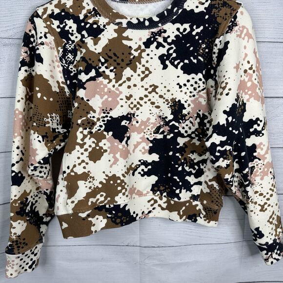 Rag & Bone Womens size Small Pixelated Camo Camouflage Crew Neck Crop Sweatshirt - Picture 4 of 10